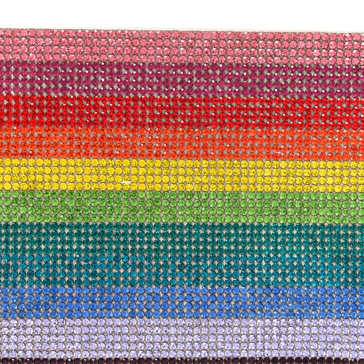 Satin Swarovski Crystal Rainbow Wristlet Pouch Multicolor