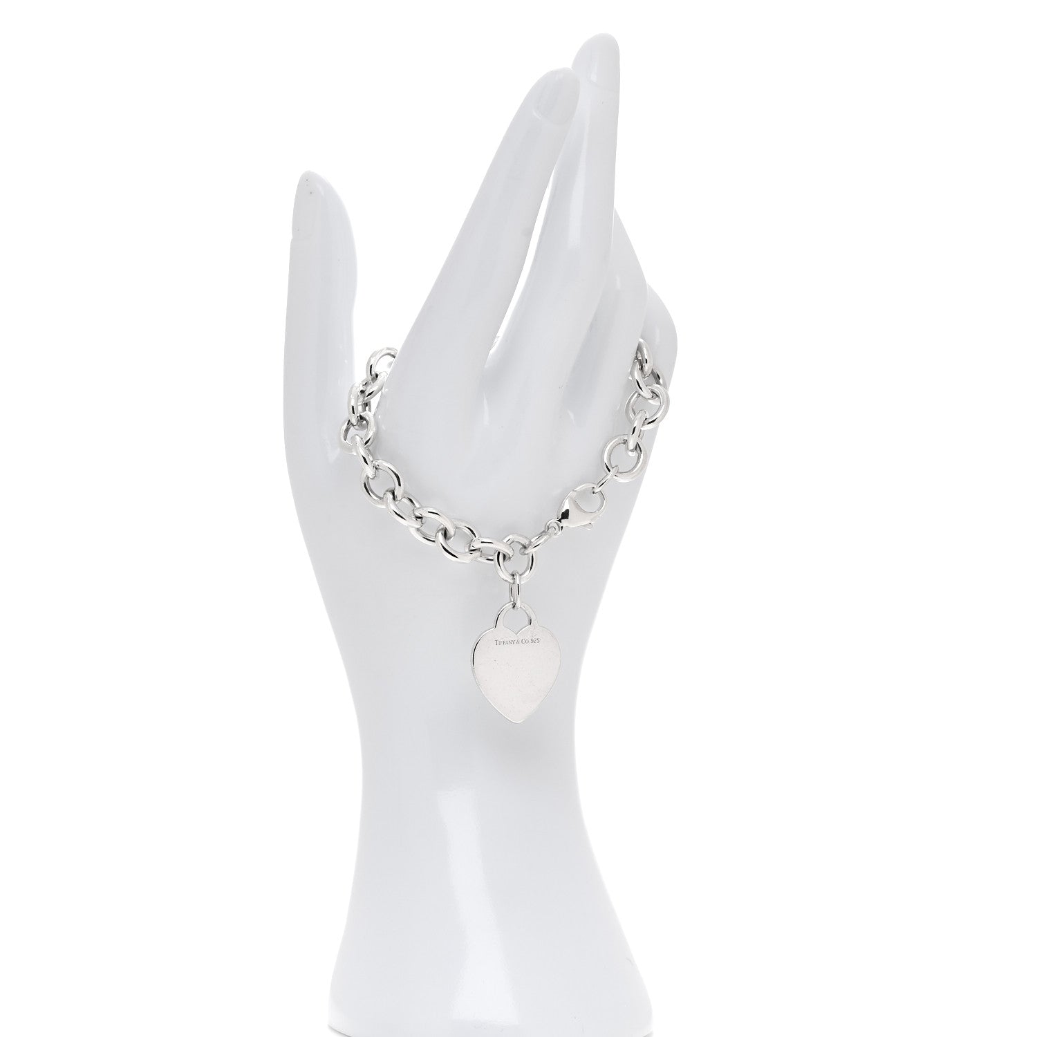 Tiffany Sterling Silver Heart Tag Charm Bracelet 2 of 5