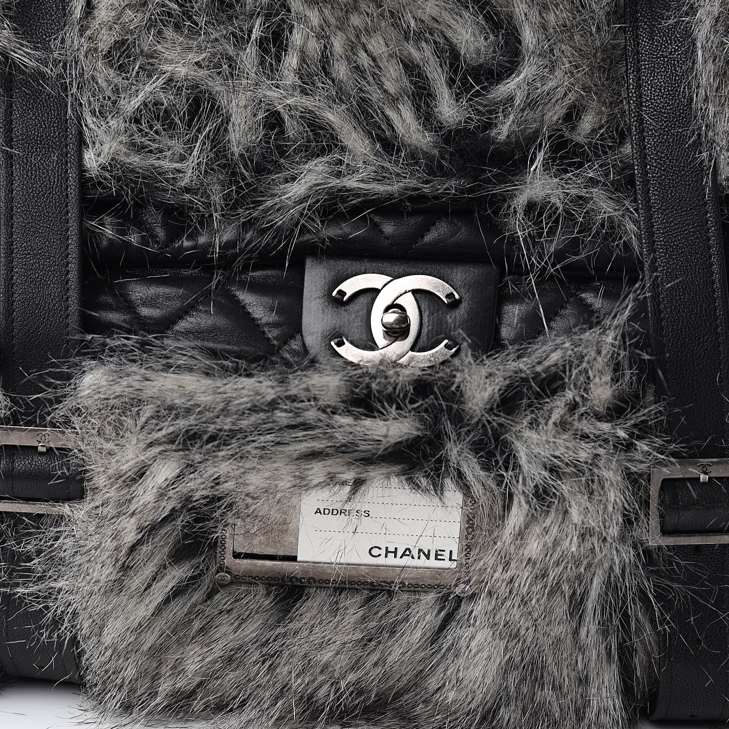 Chanel Iridescent Calfskin Fantasy Fur Backpack Grey 13 of 13