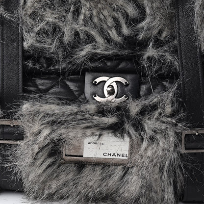 Chanel Iridescent Calfskin Fantasy Fur Backpack Grey 13 of 13