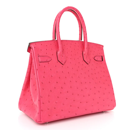 Hermes Ostrich Birkin 30 Rose Tyrien 3 of 13
