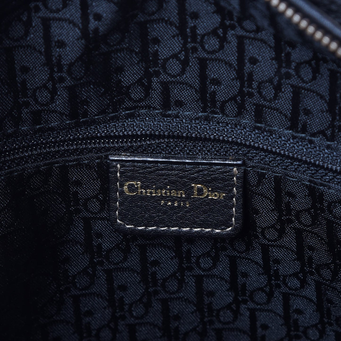 Grained Calfskin Large Lady Dior Black