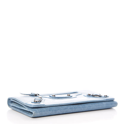 Balenciaga Agneau Classic Hardware Money Wallet Sky Blue 4 of 12