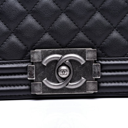 Chanel Calfskin Quilted Medium Boy Flap Black 14 of 14