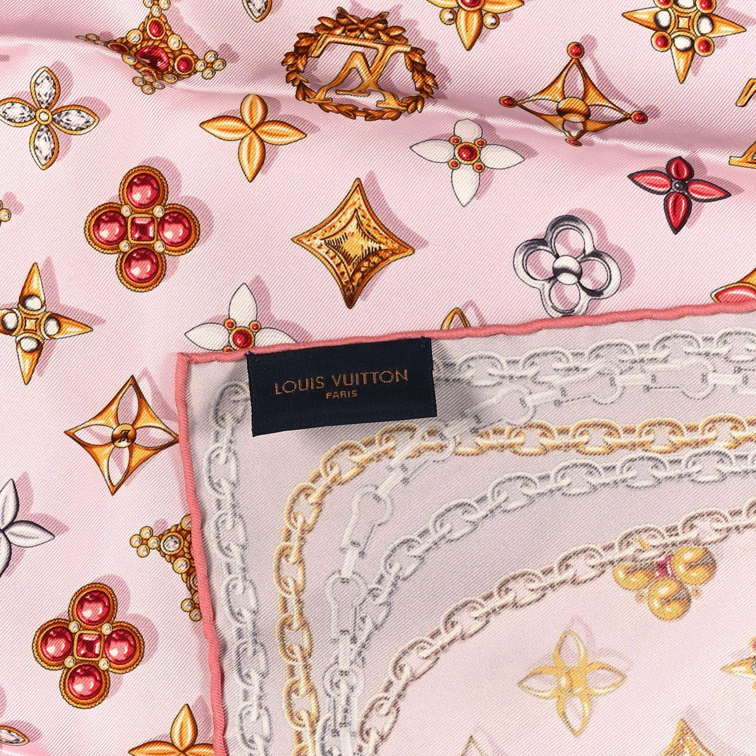 Louis Vuitton Silk Your Highness Square Scarf Light Pink 3 of 3