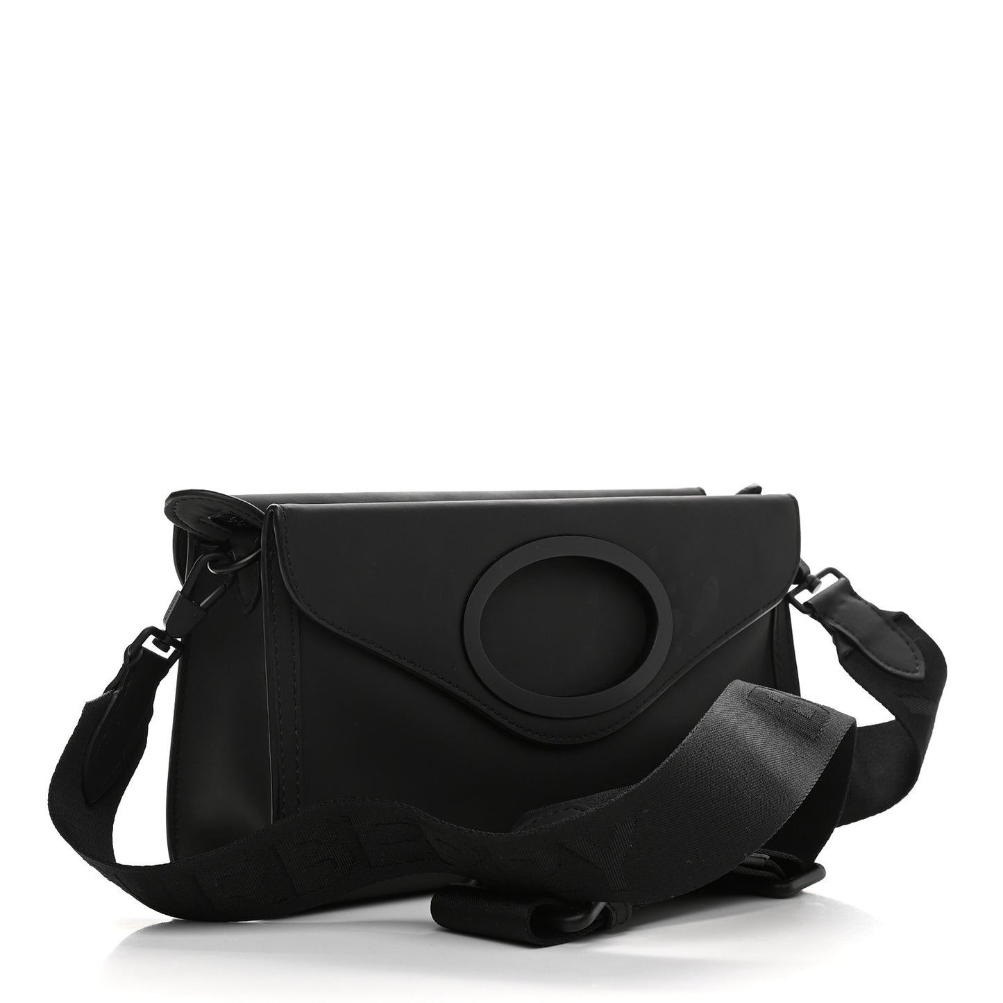 Rubberised Cotton Foldover Pocket Bag Black