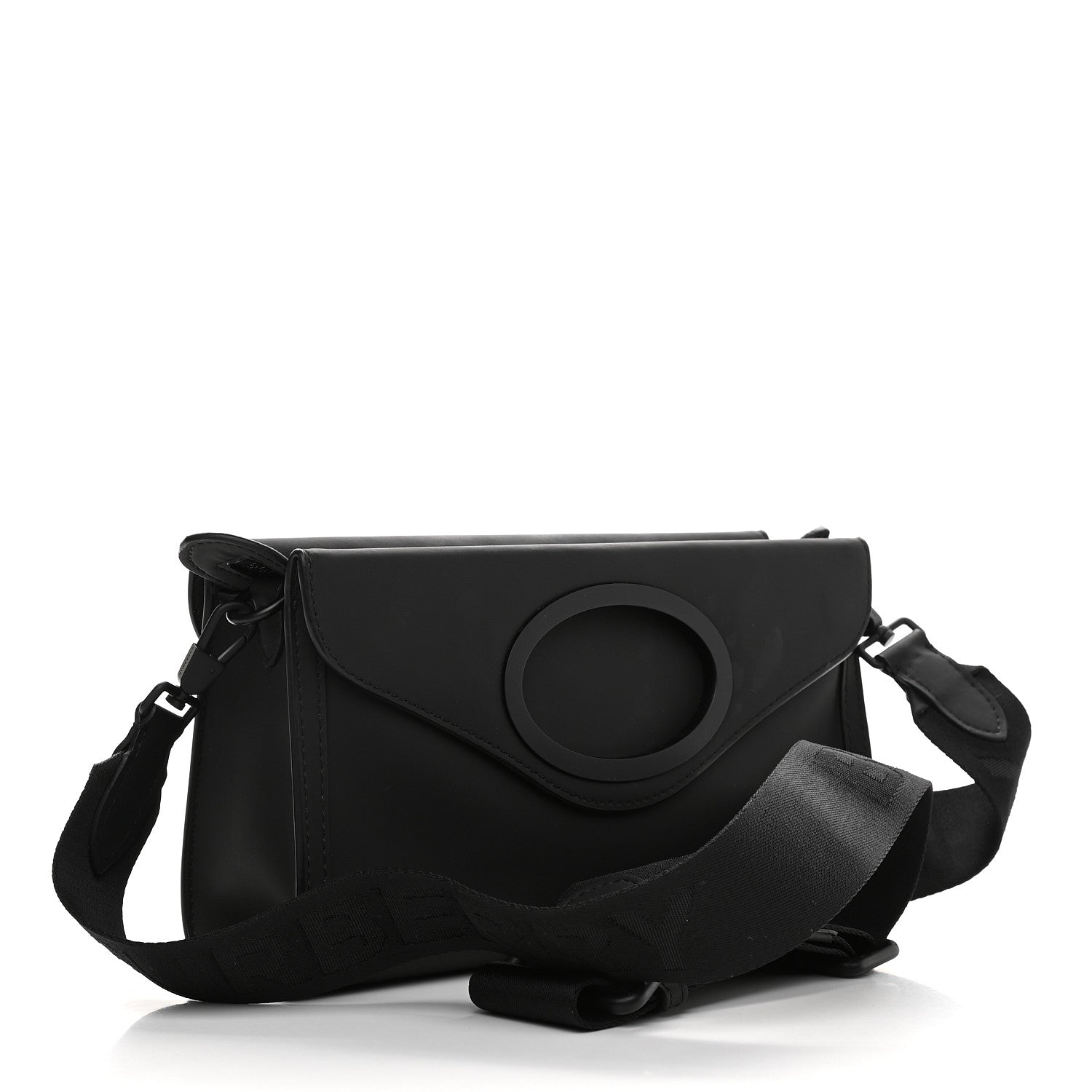 Burberry Rubberised Cotton Foldover Pocket Bag Black 2 of 8