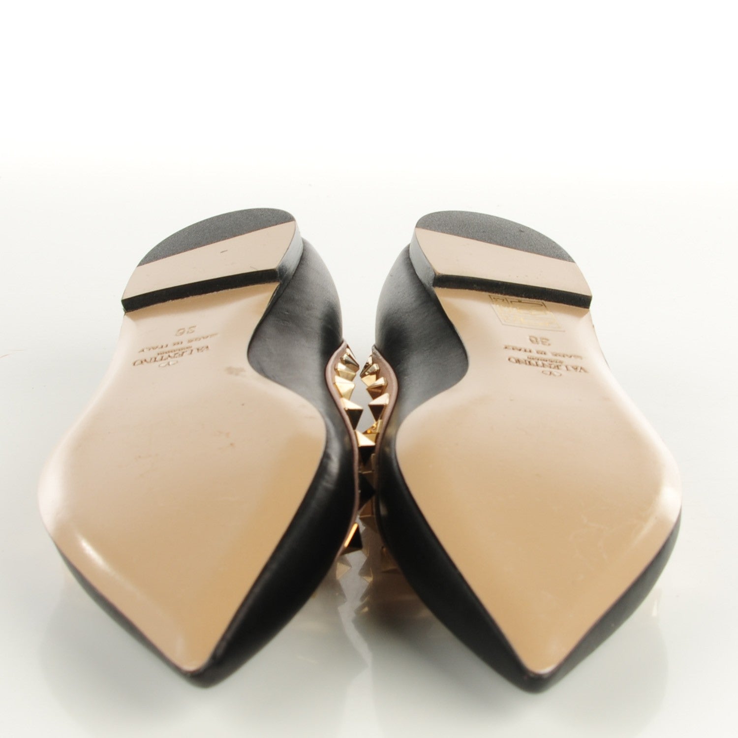 Valentino Garavani Nappa Rockstud Ballerina Flats 36 Black Poudre 11 of 18
