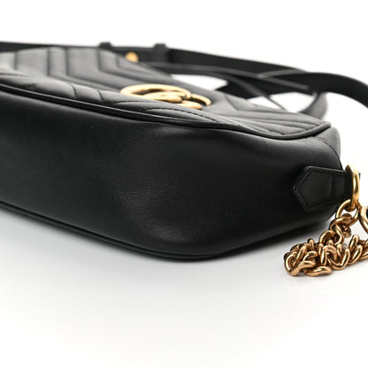 Gucci Calfskin Matelasse Small GG Marmont Chain Shoulder Bag Black 11 of 16