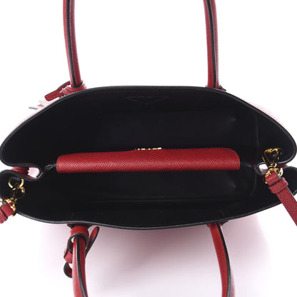 Prada Saffiano Cuir Medium Double Bag Fuoco Black 6 of 11