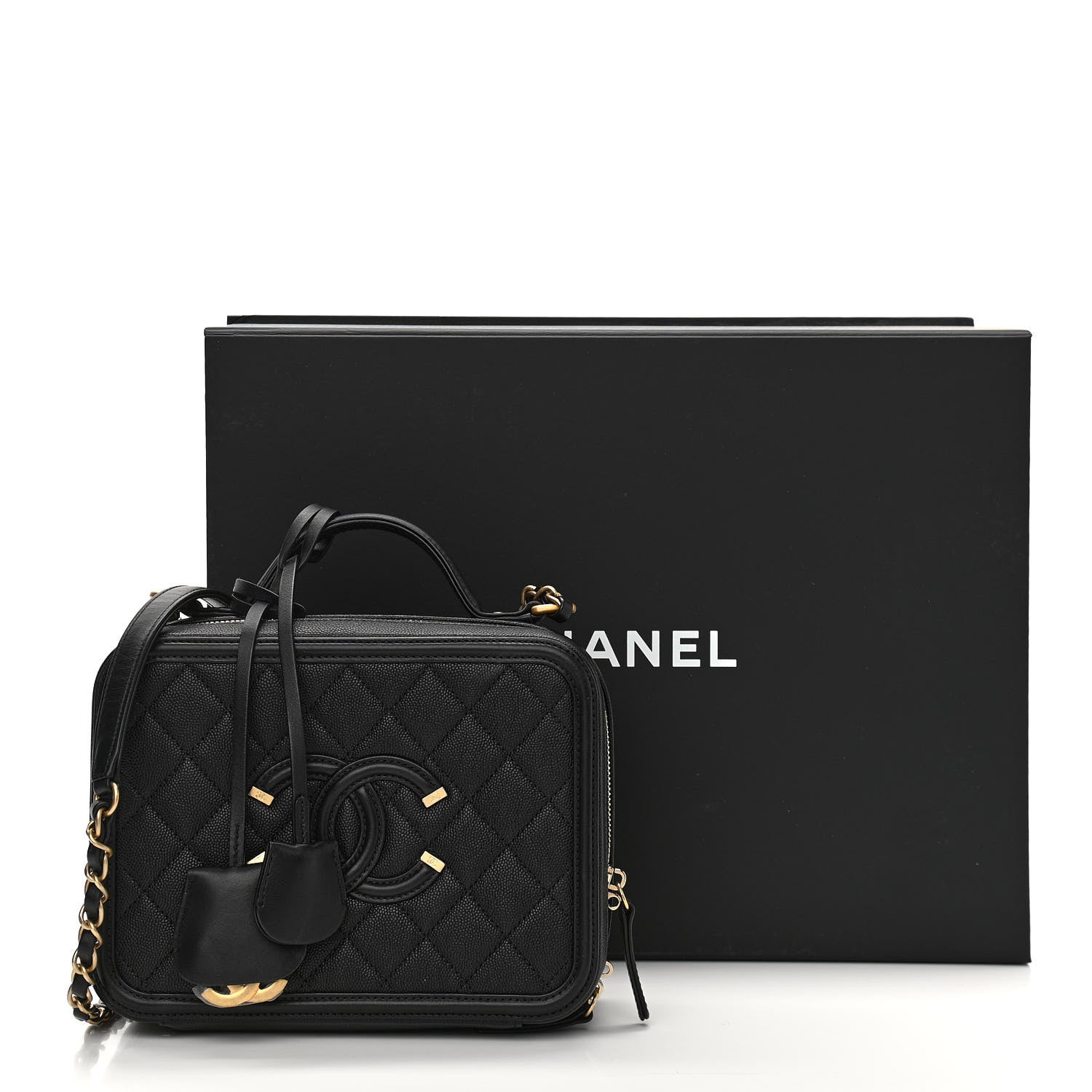 Chanel Caviar Quilted Medium CC Filigree Vanity Case Black 13 of 13