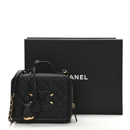 Chanel Caviar Quilted Medium CC Filigree Vanity Case Black 13 of 13