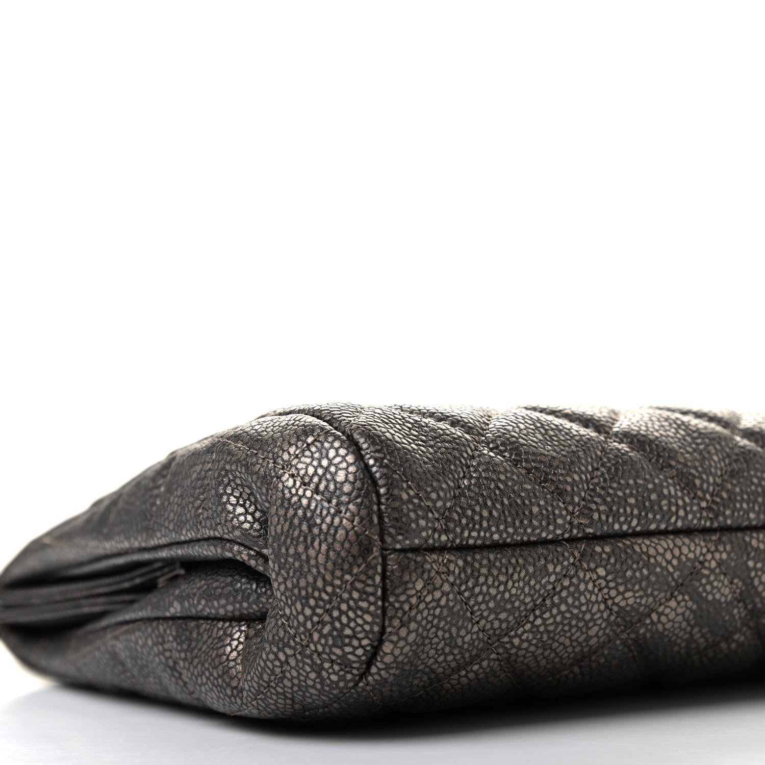 Chanel Metallic Caviar Quilted Clutch Dark Silver 8 of 9
