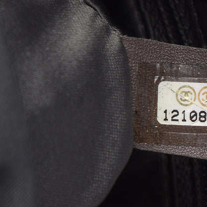 Chanel Metallic Crackled Calfskin Large Perforated Drill Flap Black 7 of 7