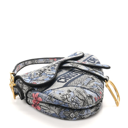 Christian Dior Canvas Embroidered Jardin Magique Saddle Bag Denim Multicolor 4 of 10