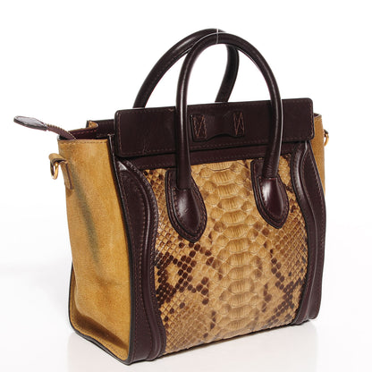 Celine Python Suede Nano Tri-Color Luggage 3 of 9