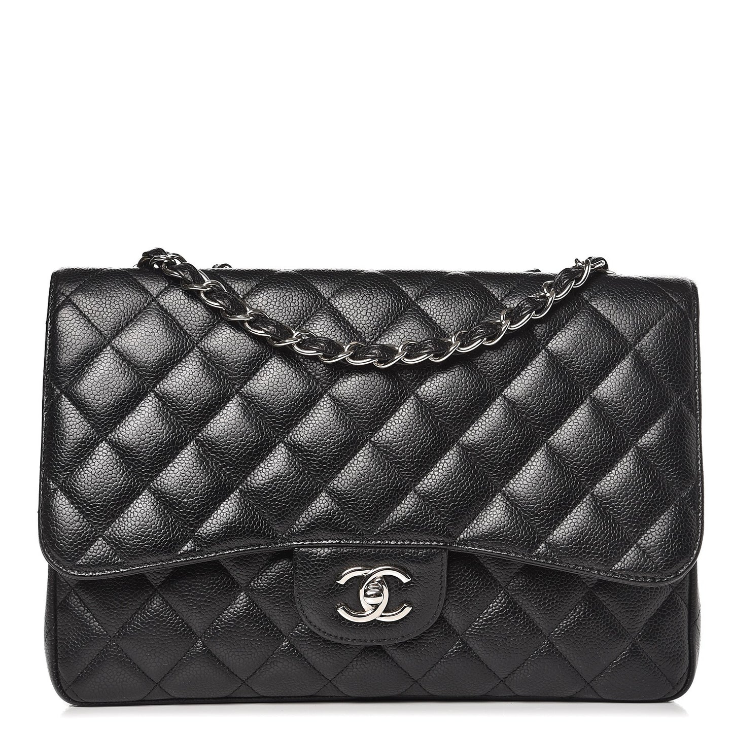 Caviar Quilted Jumbo Single Flap Black