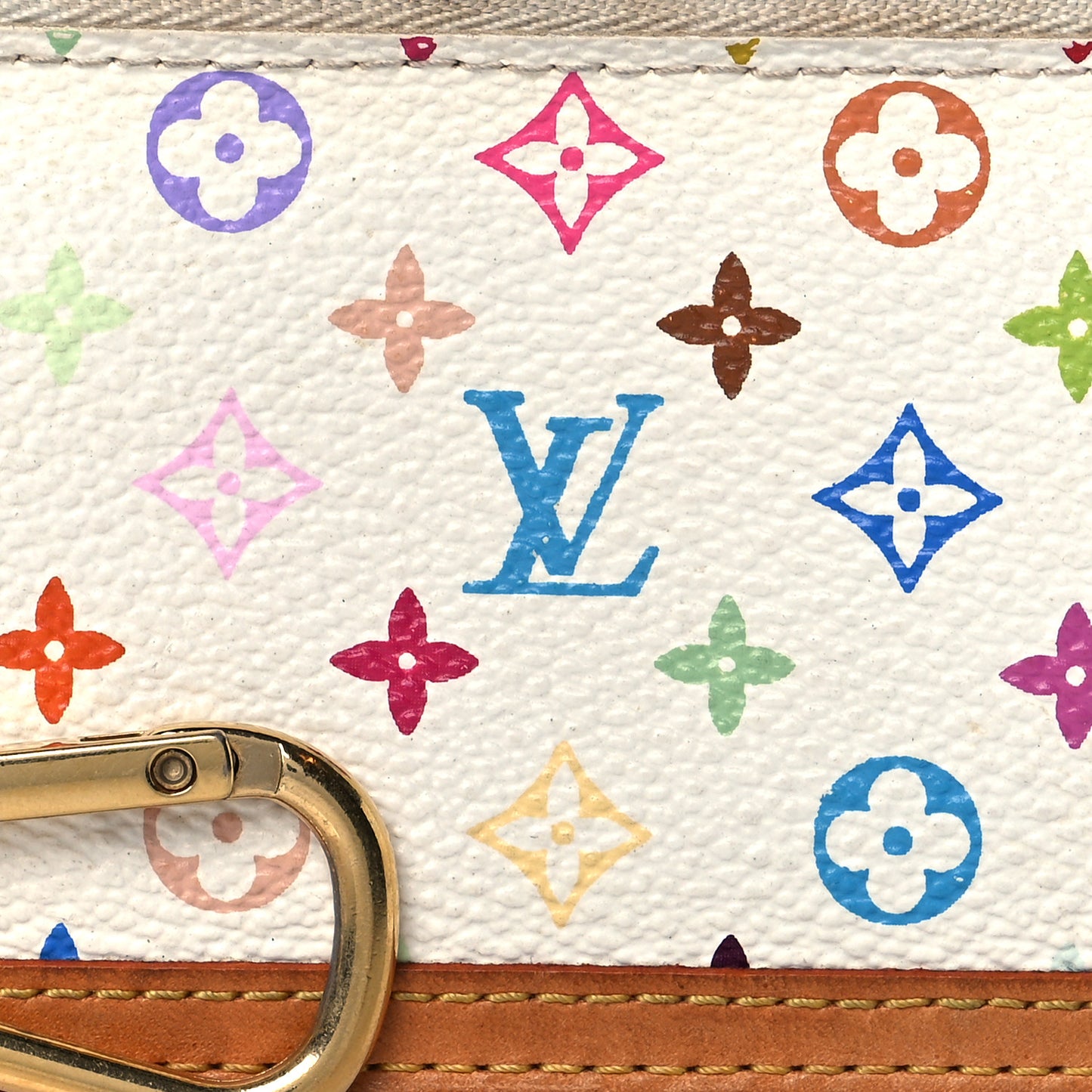 Monogram Multicolor Key Pouch White