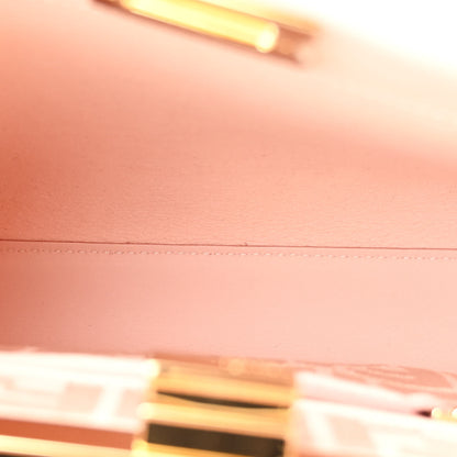 Fendi Vitello Seta Canvas FF Embroidered Mini Peekaboo Iconic Satchel  Rosa Confetto 5 of 11