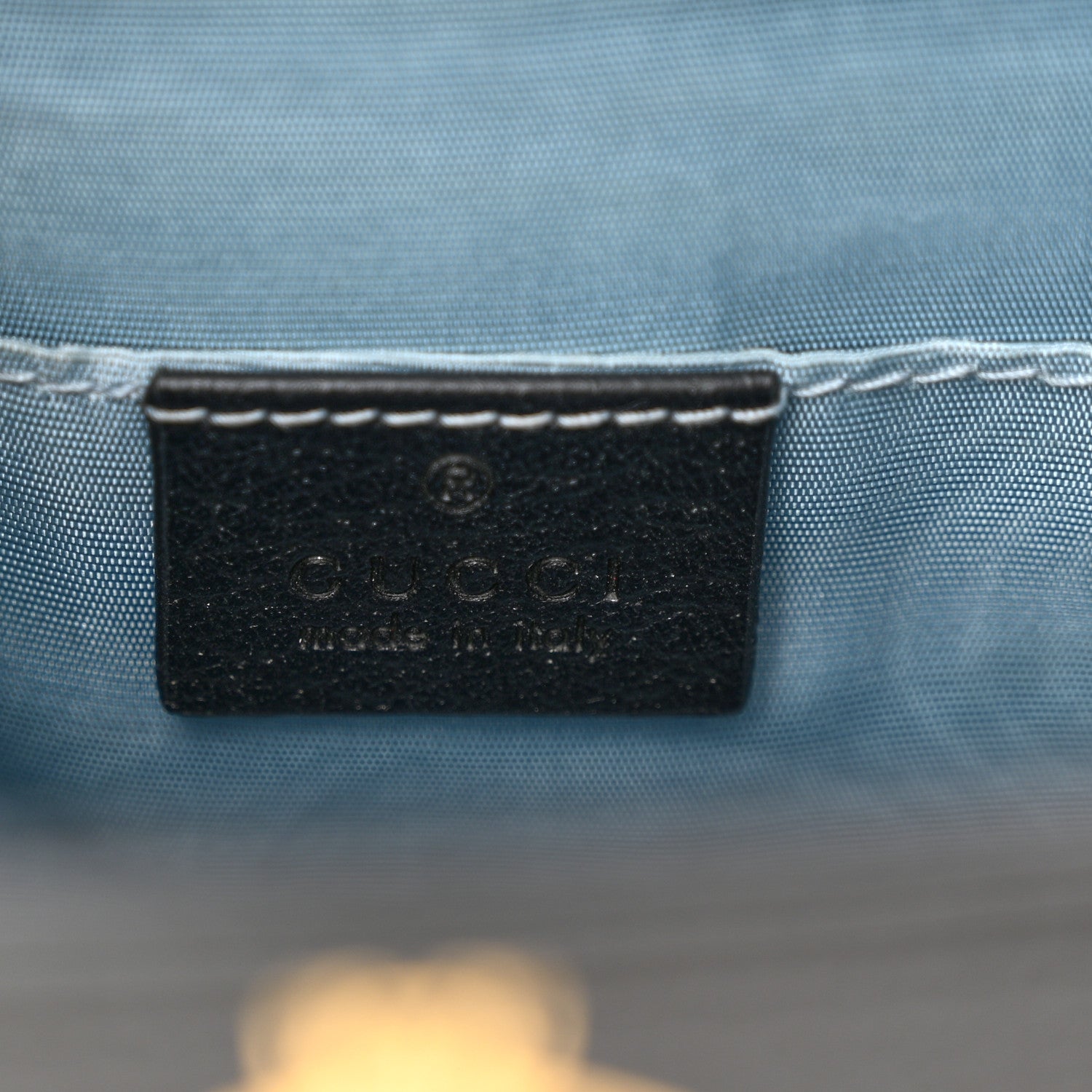 Gucci Textured Calfskin Bee Star Print Mini Sylvie Top Handle Bag Black 6 of 13