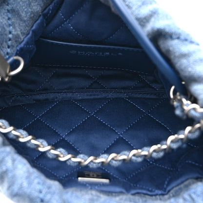Chanel Washed Denim Quilted Studded Mini Chanel 22 Blue 4 of 10