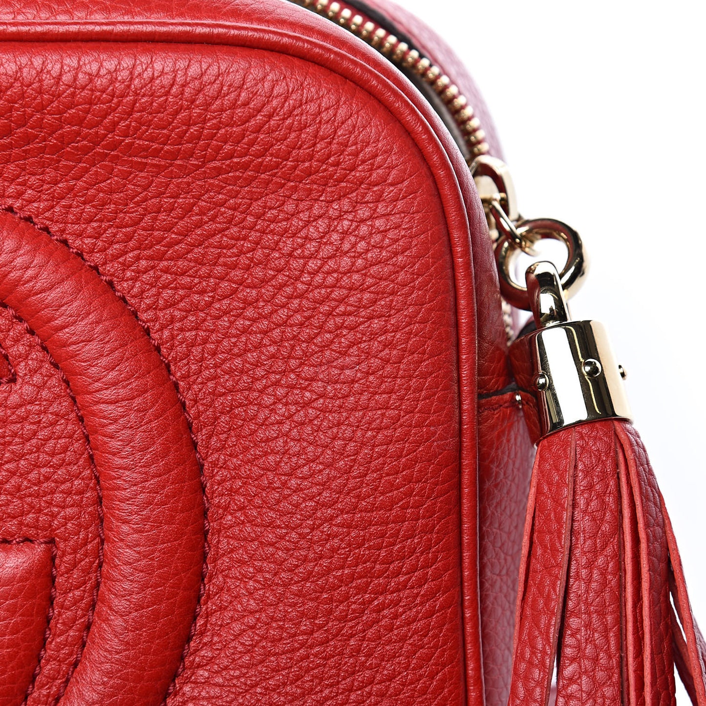 Pebbled Calfskin Small Soho Disco Bag Tabasco Red
