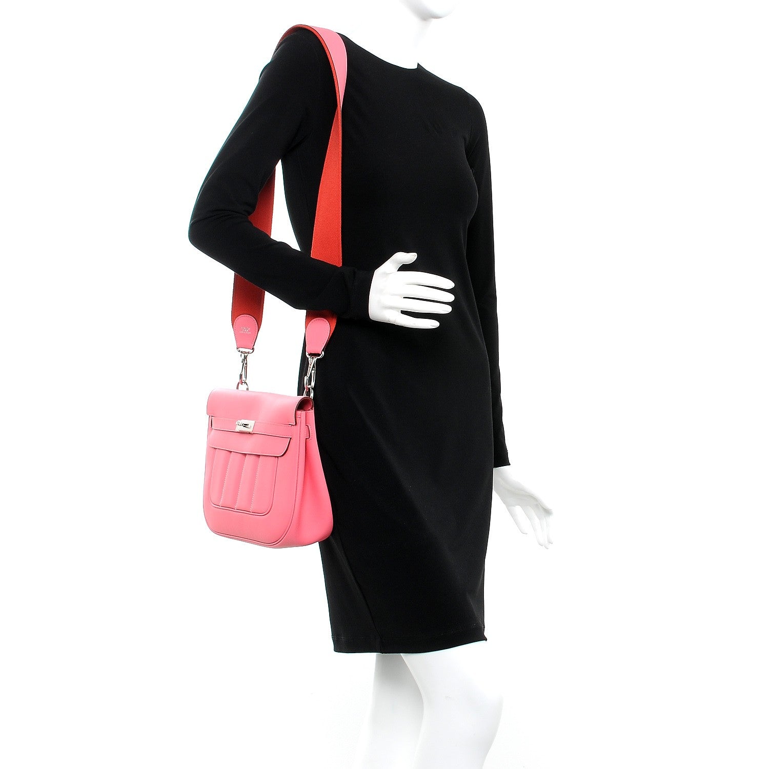 Hermes Veau Swift Sac Berline 28 Rose Azalee 2 of 7