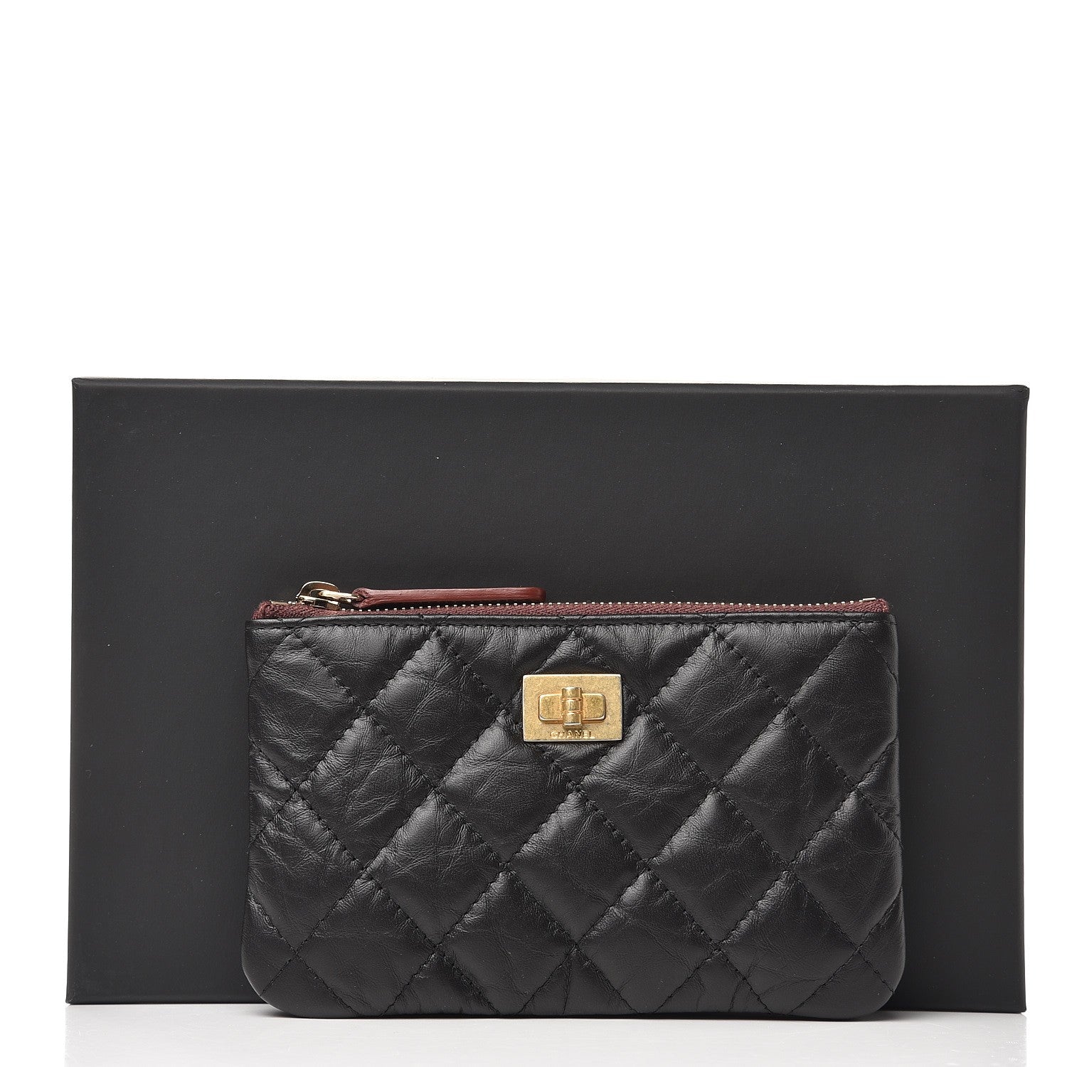 Chanel Aged Calfskin Quilted Small Reissue Cosmetic Case Black 8 of 8