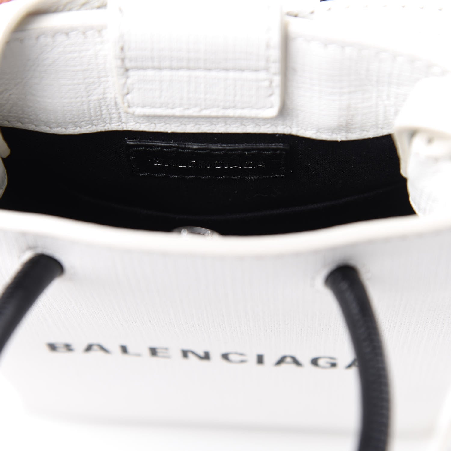 Balenciaga Squared Calfskin Logo Shopping Phone Holder Bag White 6 of 9
