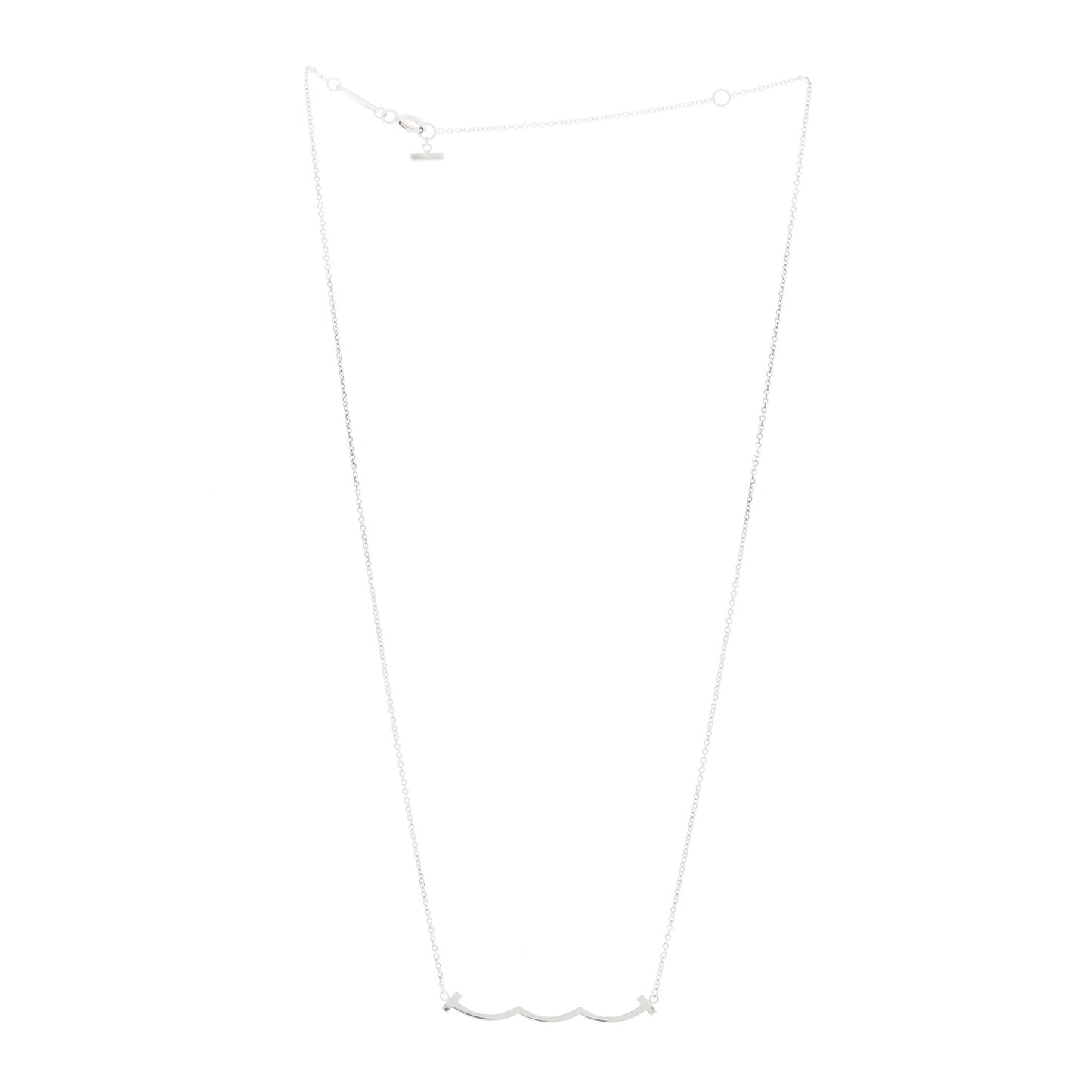Sterling Silver Small T Wave Pendant Necklace