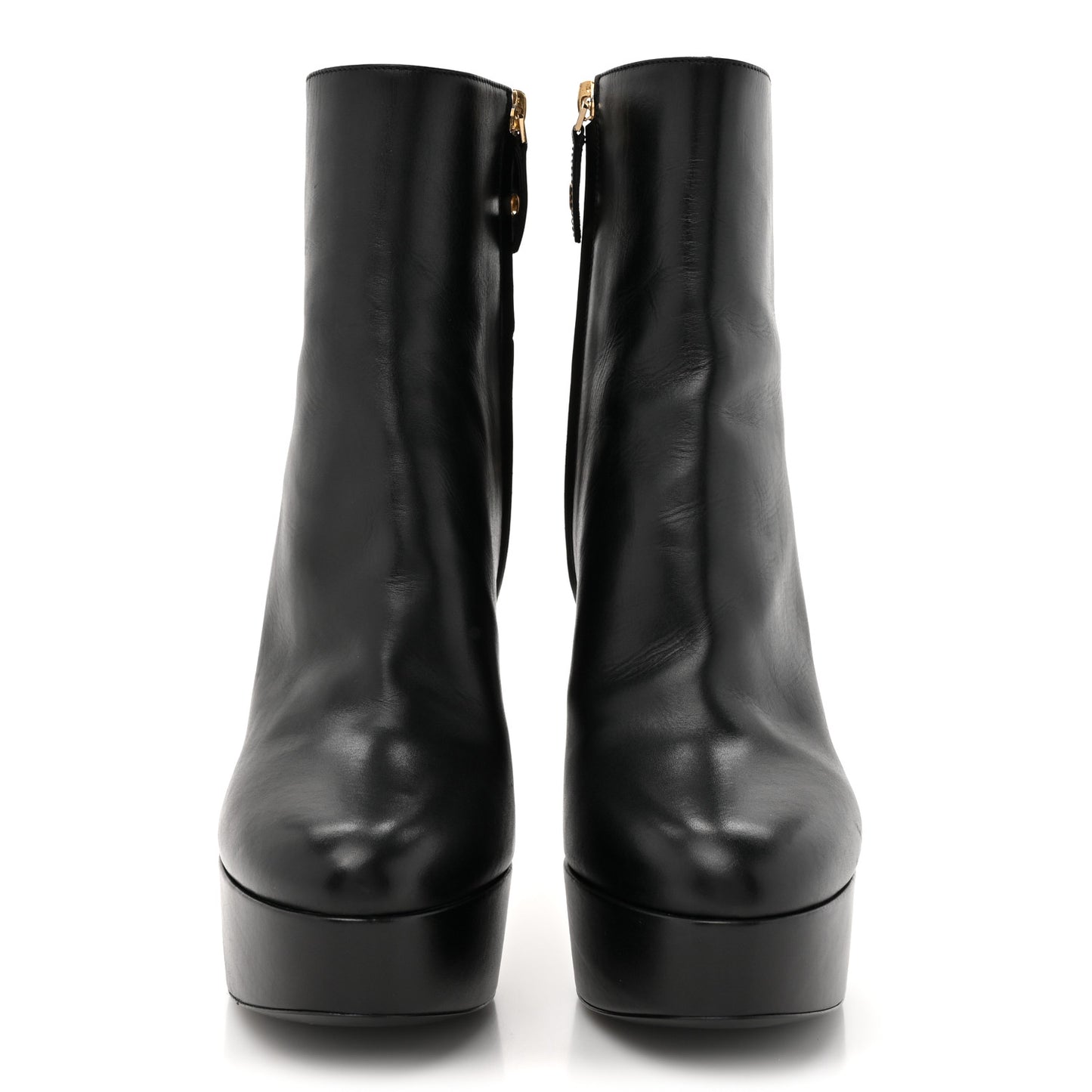 Soft Calfskin Monogram Afterglow Platform Ankle Boots 38 Black