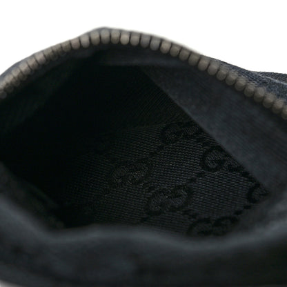 Gucci Denim Monogram Double Pocket Belt Bag Black 7 of 12