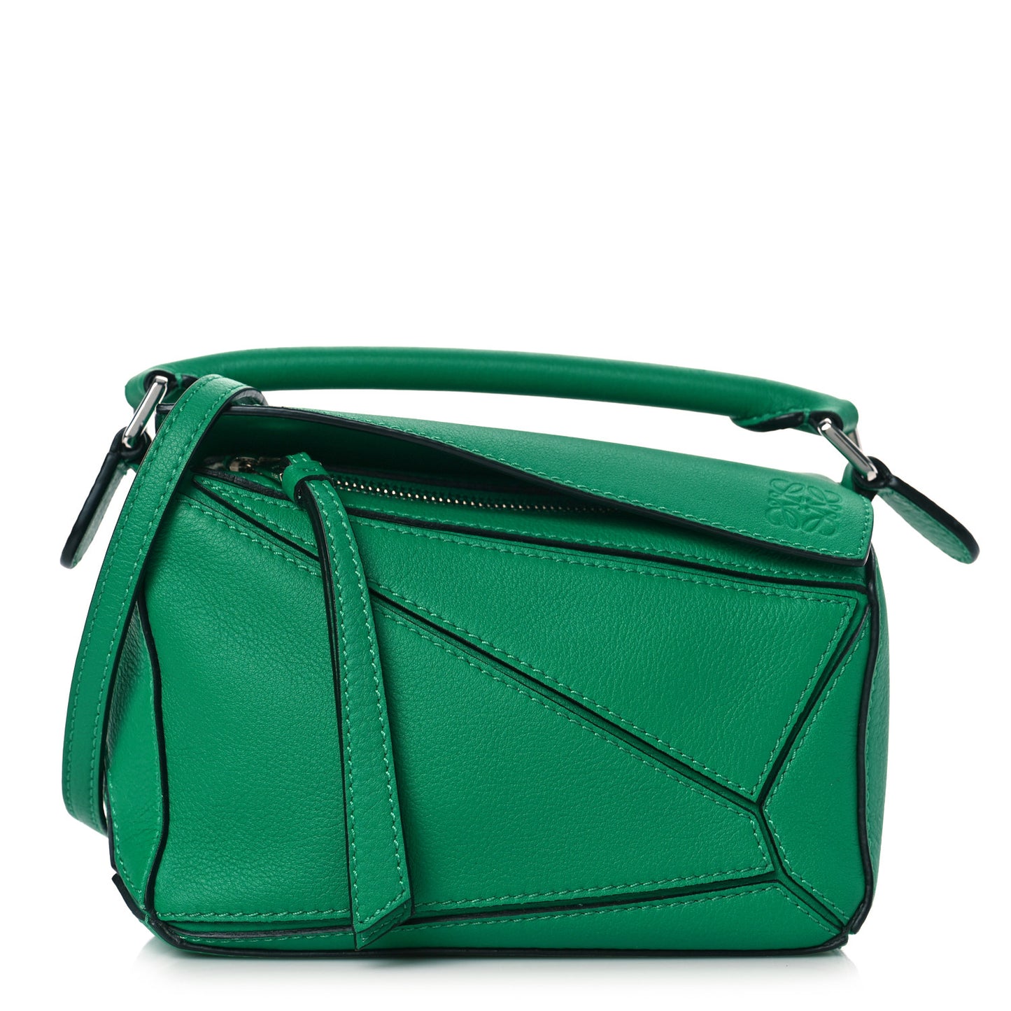 Calfskin Mini Puzzle Bag Jungle Green