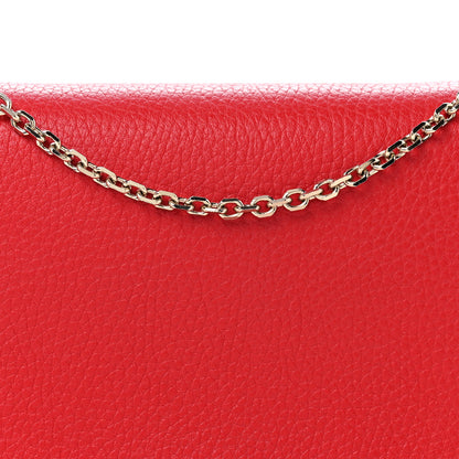 Valentino Garavani Pebbled Calfskin Rockstud Wallet on Chain Rouge Pur 7 of 12