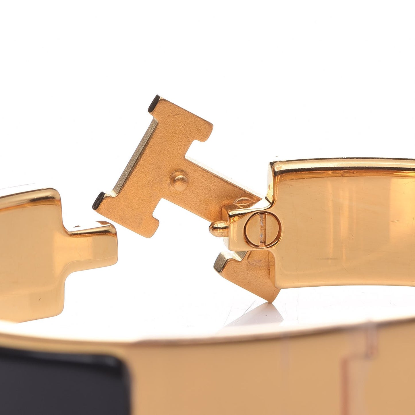 Enamel Narrow Clic Clac H Bracelet PM Black