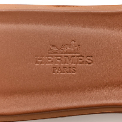 Hermes Box Calfskin Oran Sandals 37 Gold 7 of 9