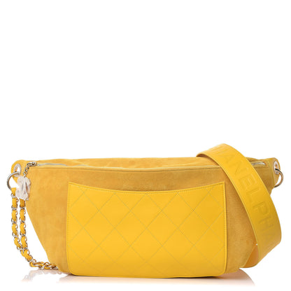 Chanel X PHARRELL WILLIAMS Suede Lambskin Oversized Waist Belt Bag Jaune Yellow 1 of 15