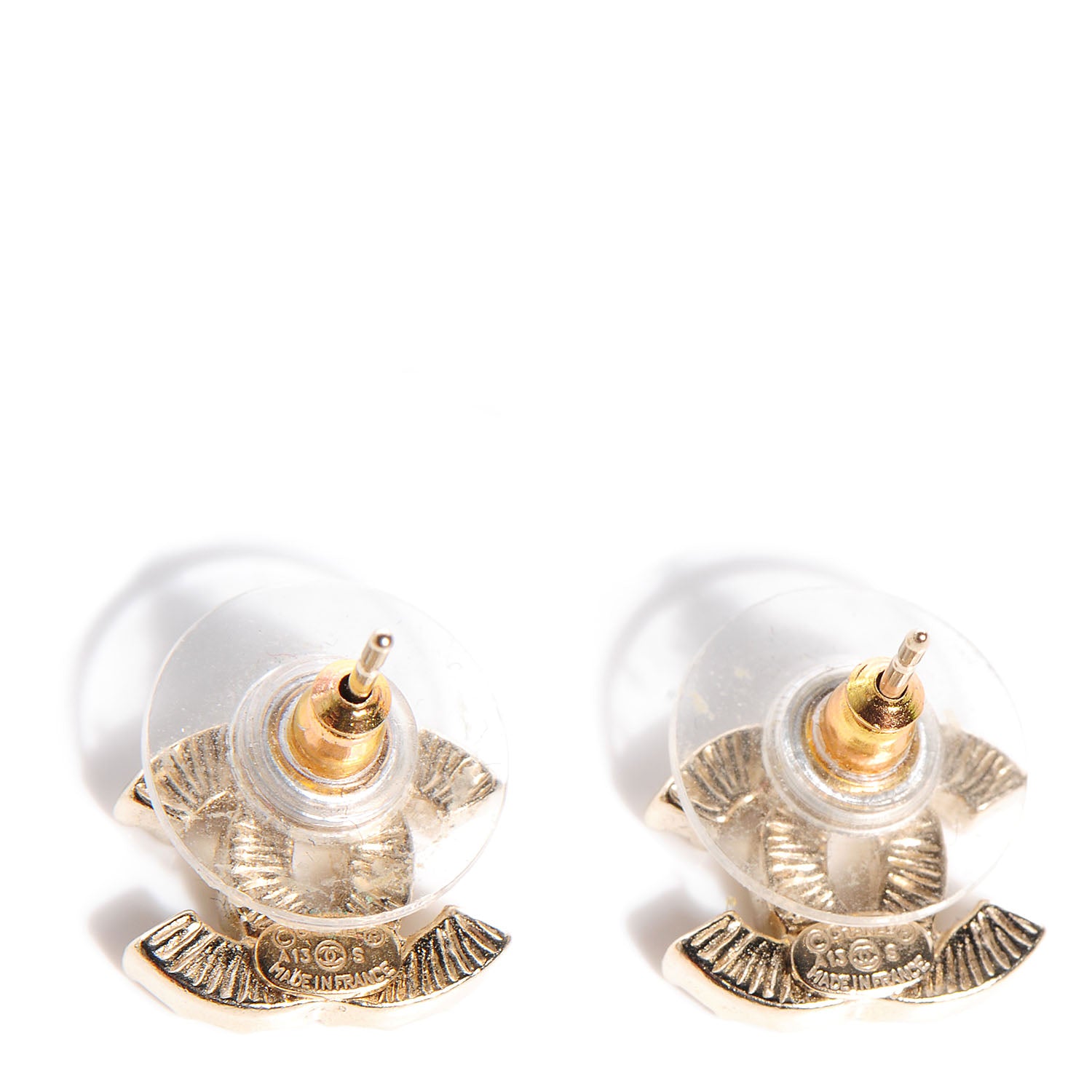 Chanel Crystal CC Earrings Gold 3 of 4