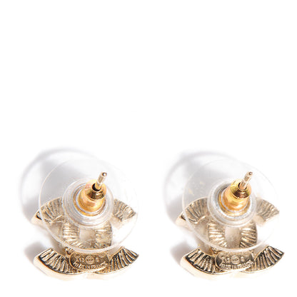 Chanel Crystal CC Earrings Gold 3 of 4