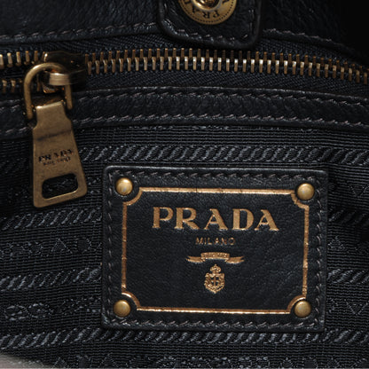 Prada Deerskin Zipper Detail Tote Black 10 of 13