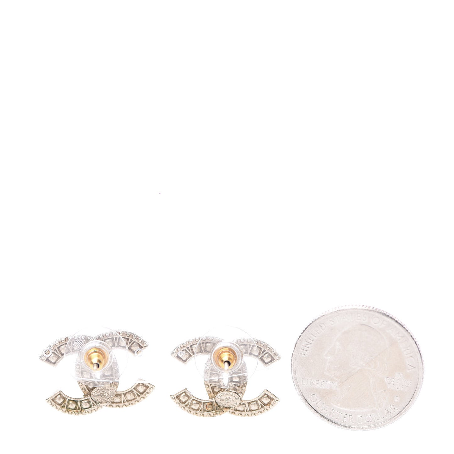 Crystal Timeless CC Earrings Light Gold