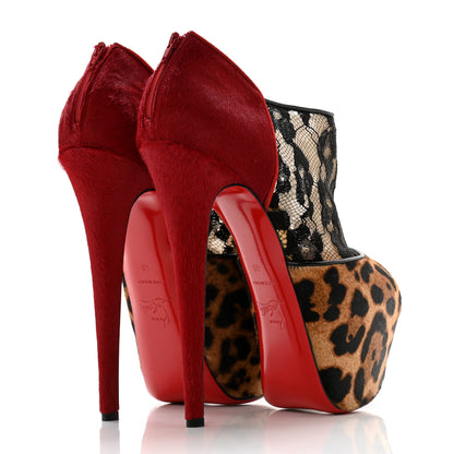 Christian Louboutin Lace Calf Hair Leopard Printed Aeronotoc 160 Ankles Booties 40 4 of 10