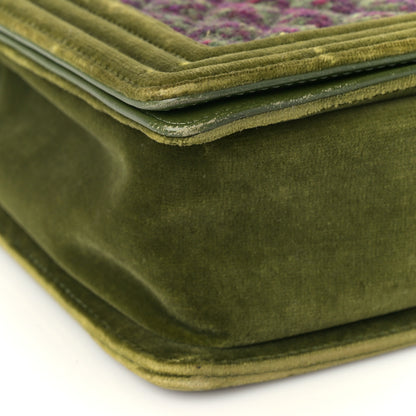 Chanel Velvet Tweed Large Boy Flap Green 8 of 12