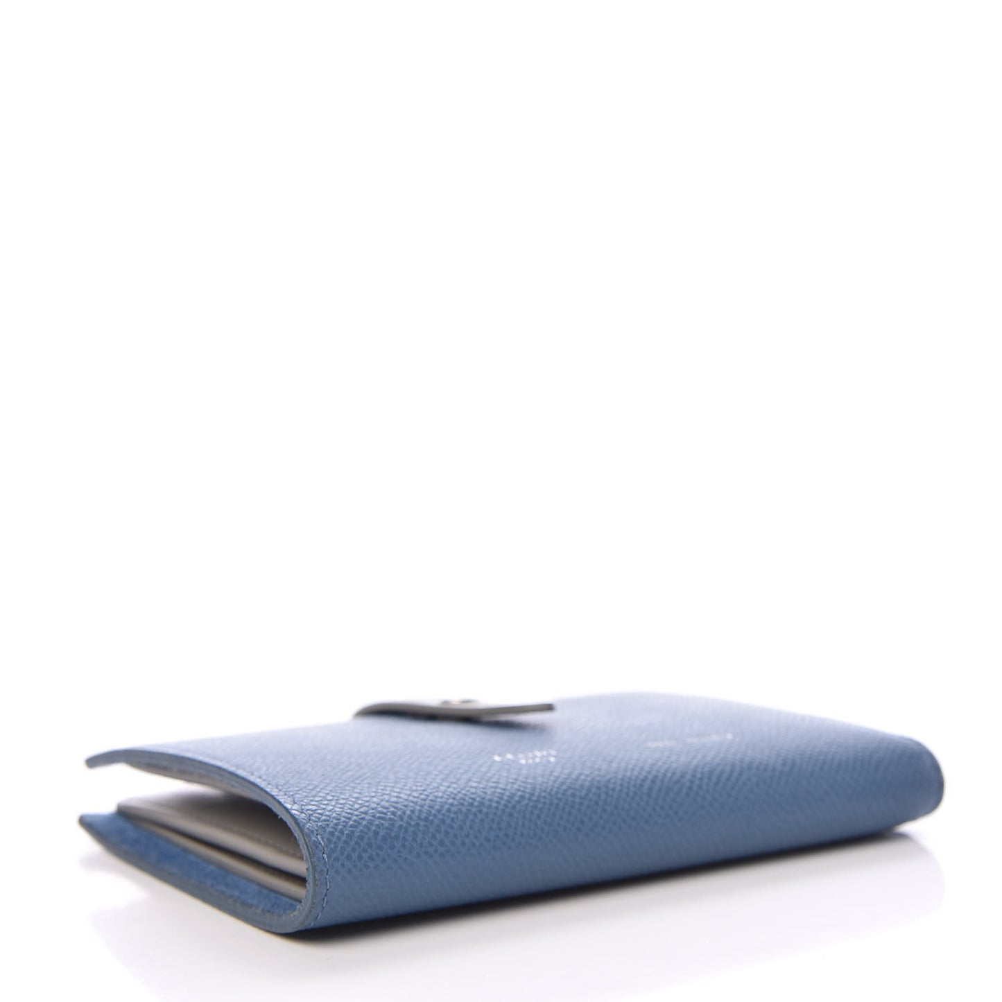 Grained Calfskin Medium Multifunction Strap Wallet Denim
