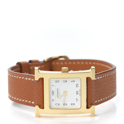 Hermes Stainless Steel Epsom 21mm Heure H Hour Quartz Watch Gold 2 of 5
