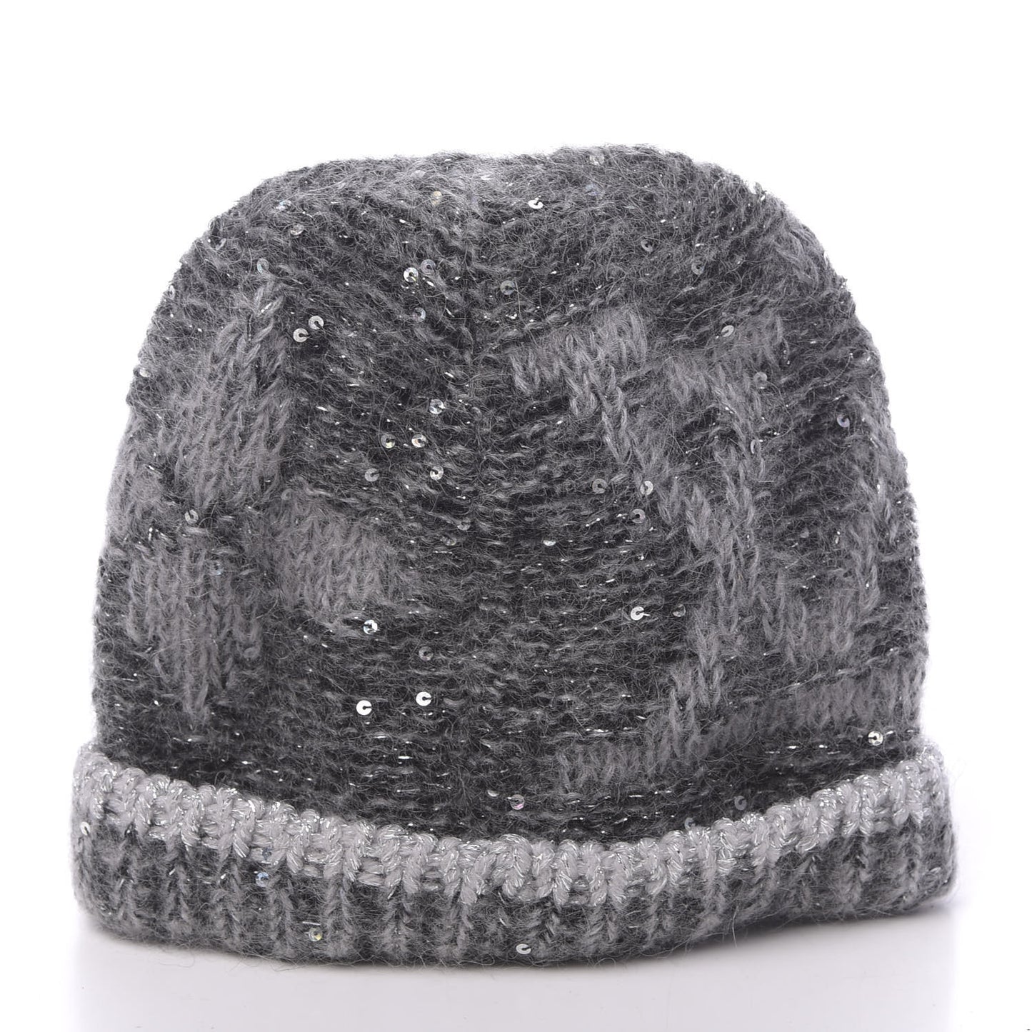 Monogram Glitter Sunset Beanie Hat Grey