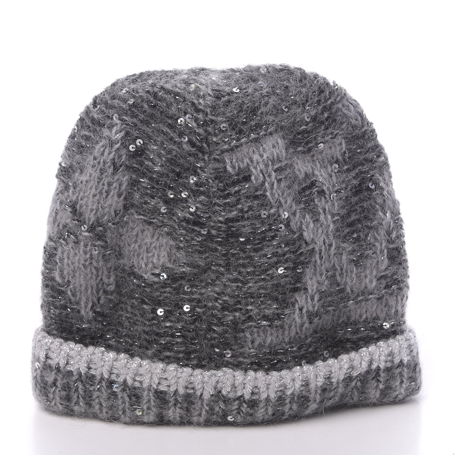 Louis Vuitton Monogram Glitter Sunset Beanie Hat Grey 3 of 5