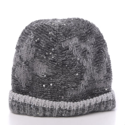 Louis Vuitton Monogram Glitter Sunset Beanie Hat Grey 3 of 5