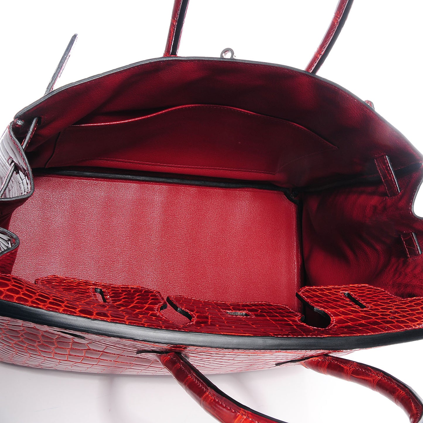 Shiny Porosus Crocodile Birkin 35 Rouge H