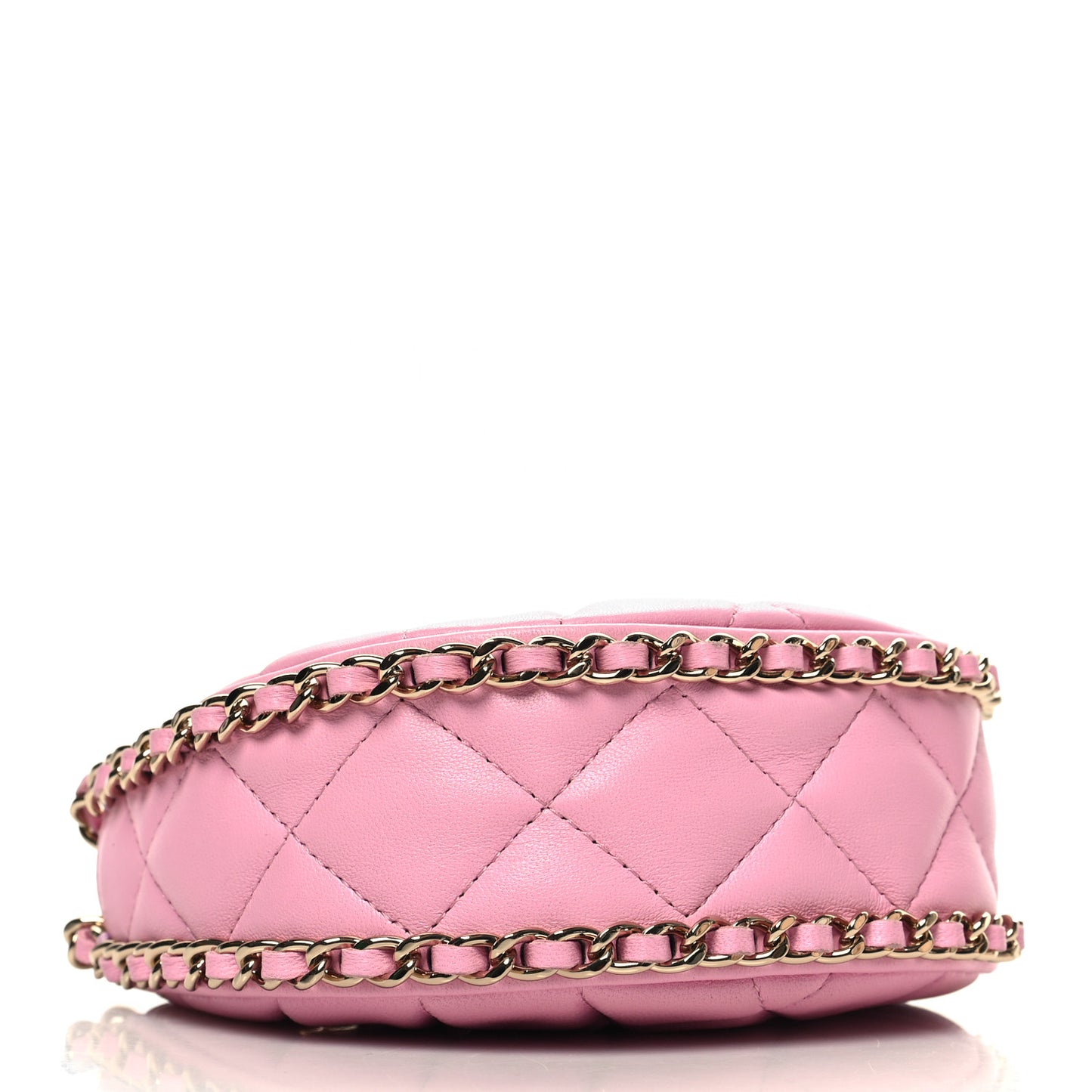 Lambskin Quilted Mini Chain Around Hobo Pink